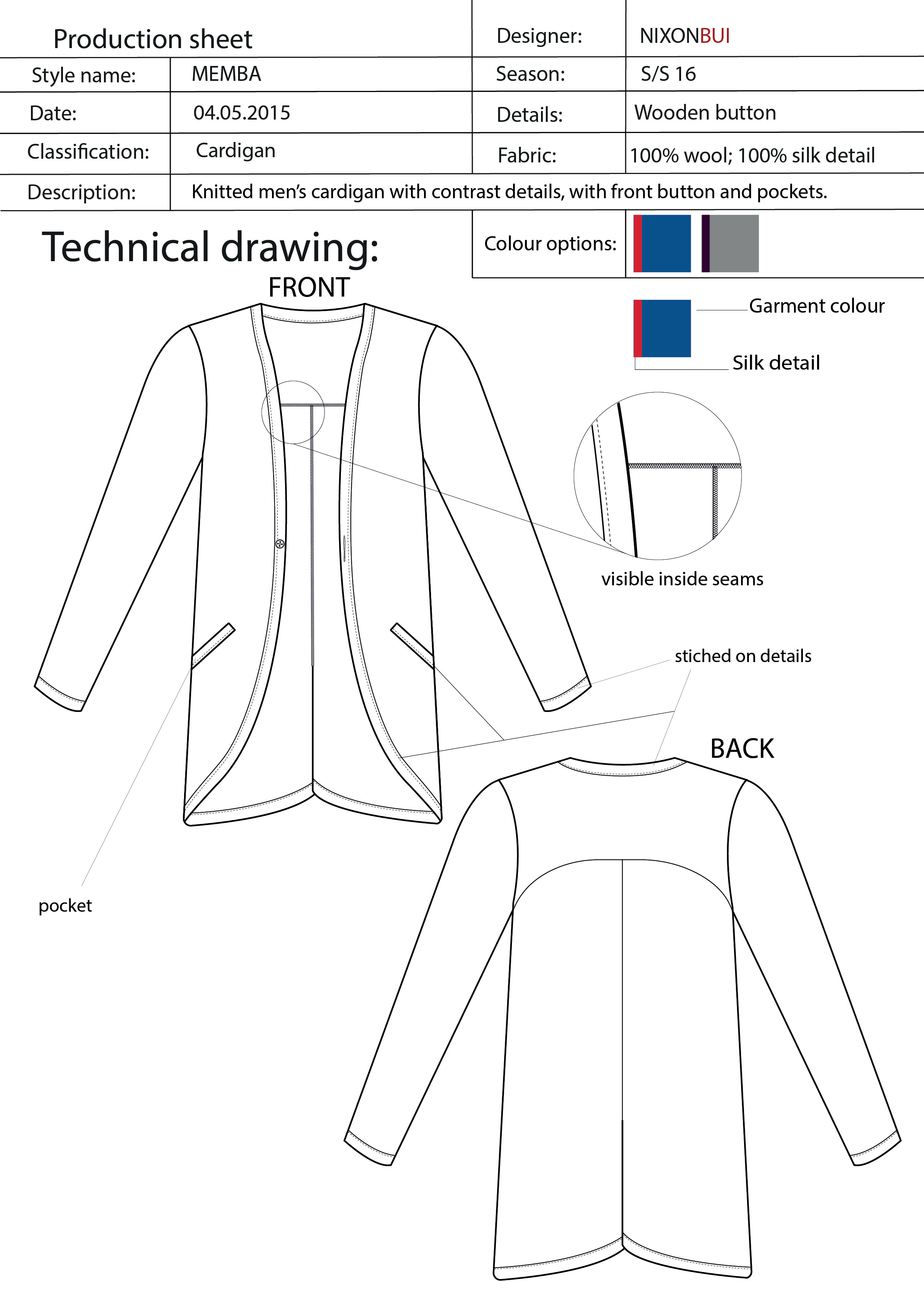 2480x3508 Artanddesign Technical Drawings - Cardigan Technical Drawing