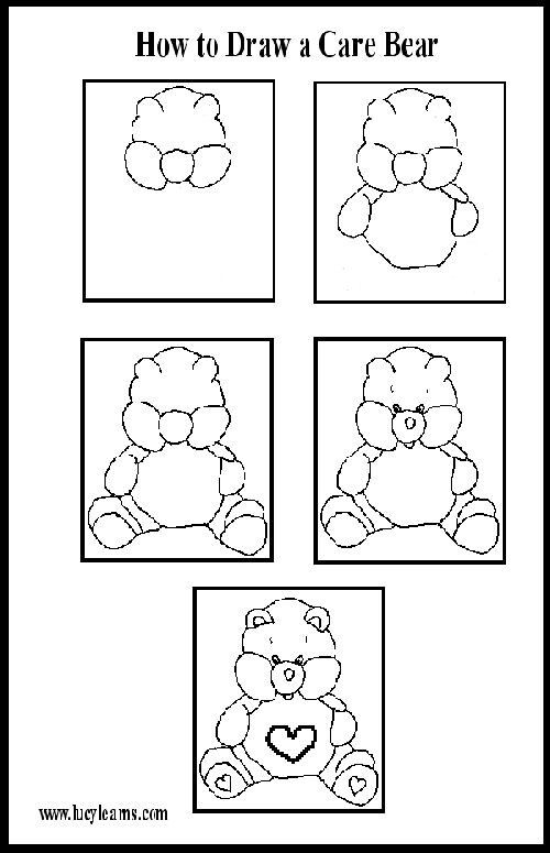 500x775 Carebear How To Draw Bear Drawing, Bear Coloring Pages, Care - Care Bear Drawing