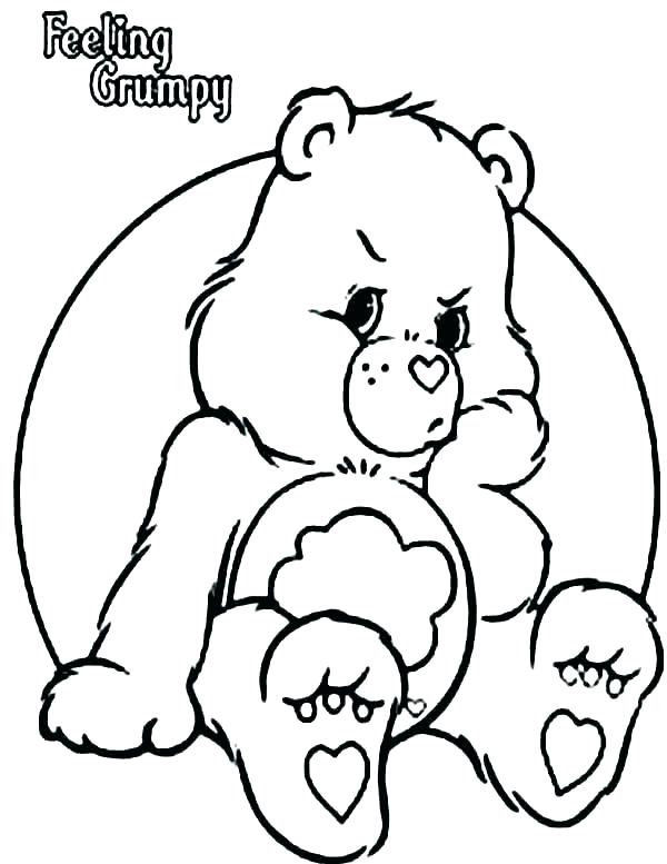 grumpy bear coloring pages printable the care bears