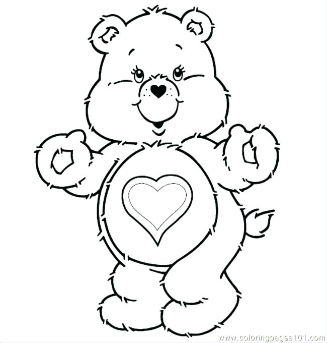 650x680 Care Bear Coloring - Care Bear Drawing