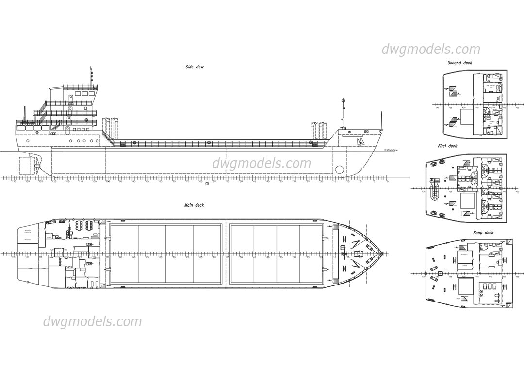1080x760 cargo ship free autocad download, cad drawings - Cargo Drawings
