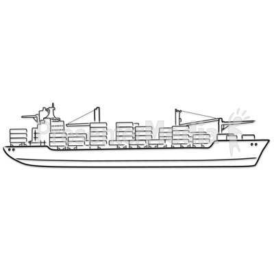400x400 freight ship outline drawing - Cargo Drawings
