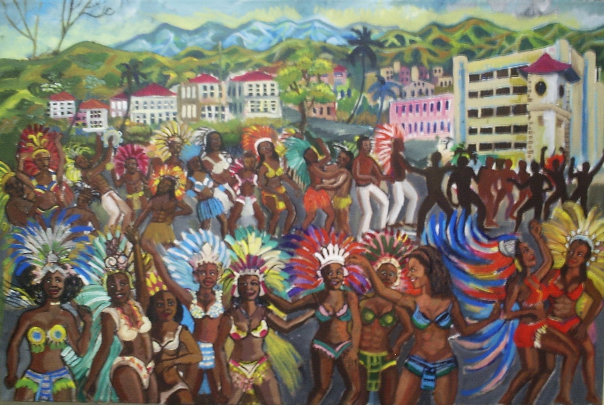 1945x1304 glendon mcfarlane artwork caribbean carnival original drawing - Caribbean Drawings