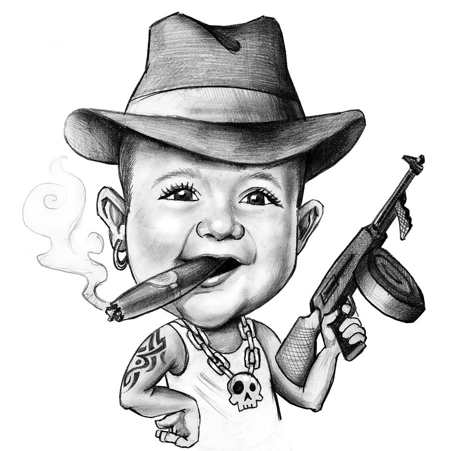 900x900 ganster child caricature drawing - Caricature Drawing