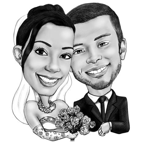 463x463 Personalized Caricatures From Photo On Wedding Day - Caricature Drawing