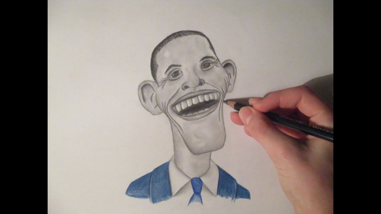 1280x720 how to draw a caricature of barack obama drawing timelapse - Caricature Drawing Of Barack Obama