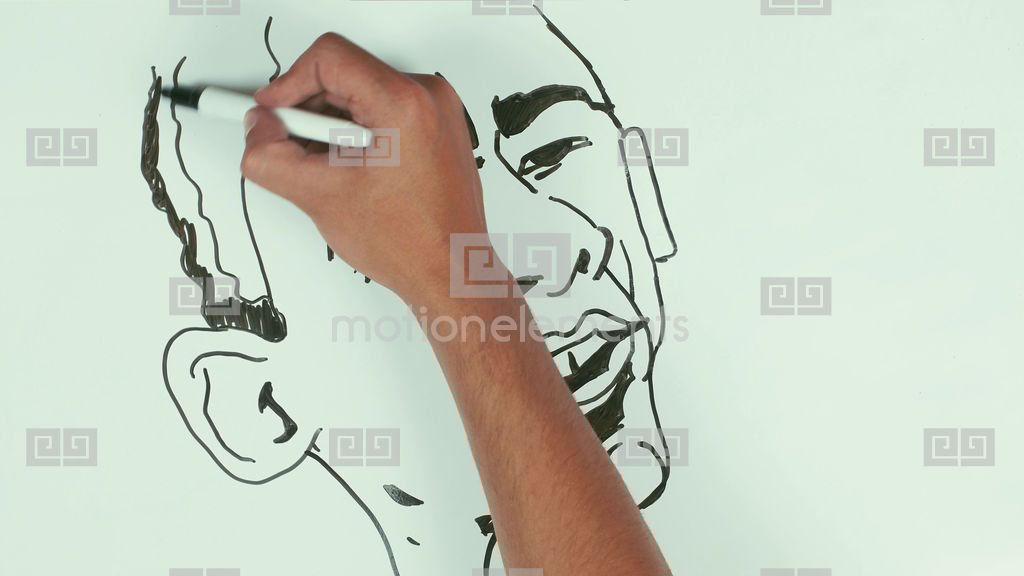1024x576 man speed draw barack obama face caricature with black marker - Caricature Drawing Of Barack Obama