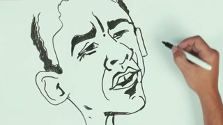320x180 man caucasian right hand speed draw barack obama face caricature - Caricature Drawing Of Barack Obama