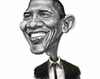 340x270 obama caricature etsy - Caricature Drawing Of Barack Obama