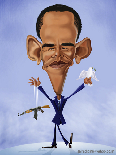 375x500 barack hussein obama - Caricature Drawing Of Barack Obama