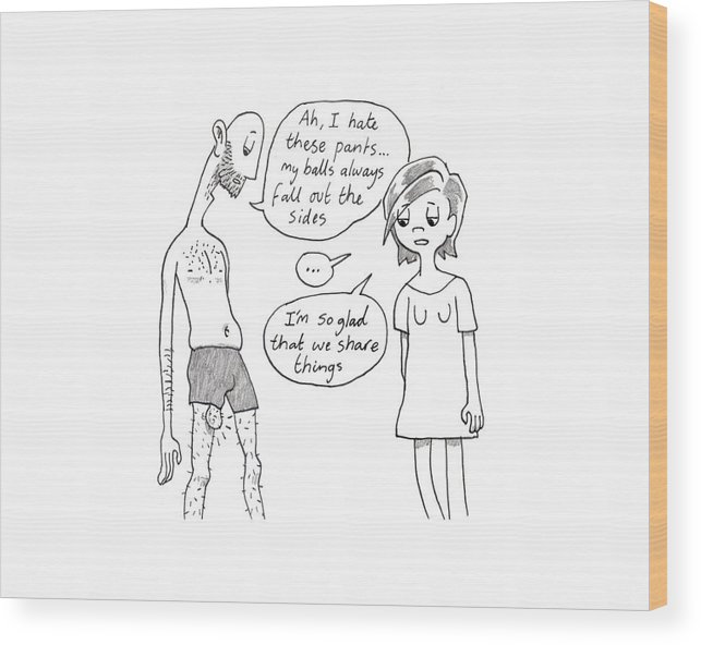 643x592 Sharing Is Caring Wood Print - Caring Drawing