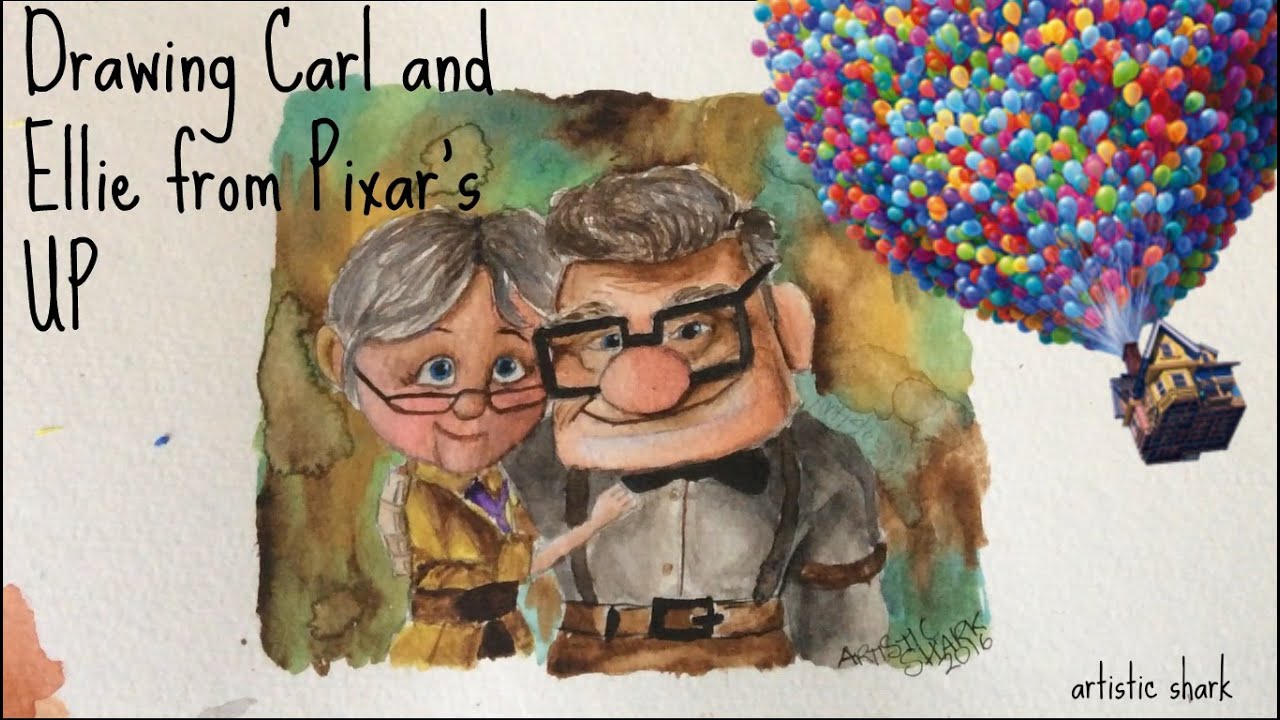1280x720 Drawing Carl And Ellie From Pixar's Up - Carl And Ellie Drawing