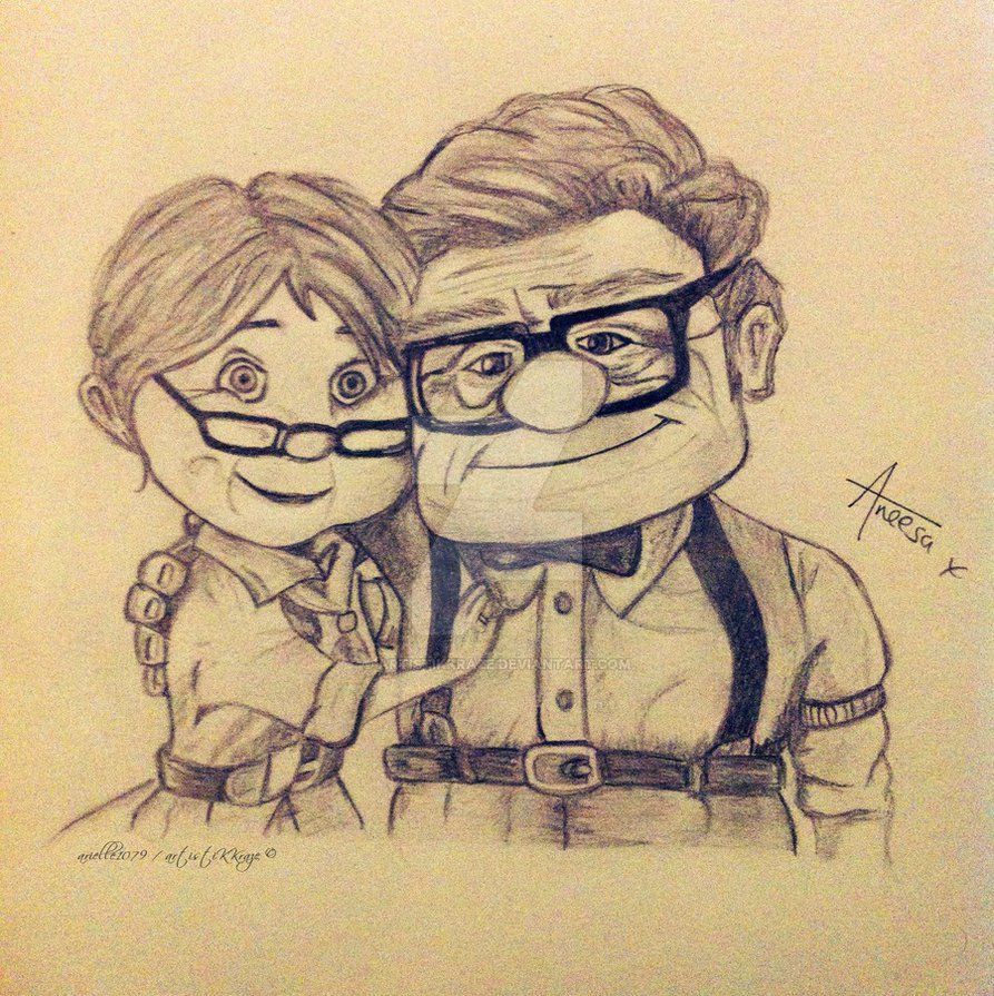 893x895 Carl And Ellie Pencil Drawing - Carl And Ellie Drawing