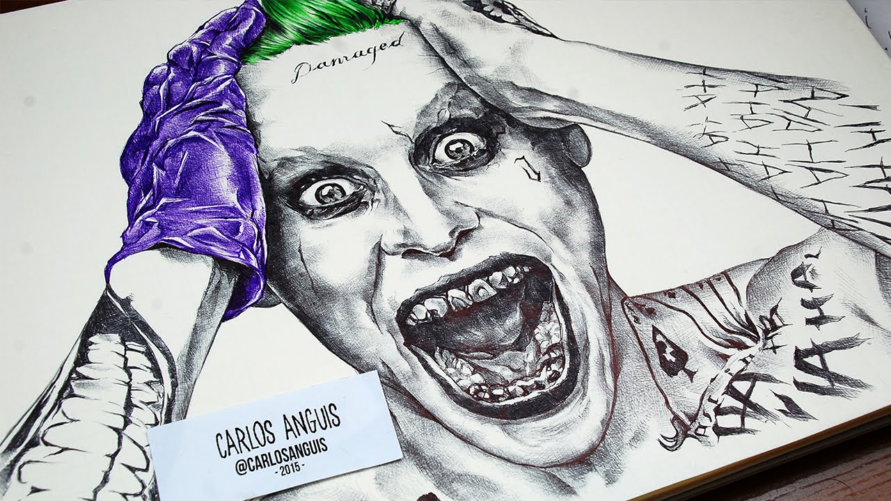 1280x720 Drawing The Joker With Ballpoint Pen - Carlos Drawing