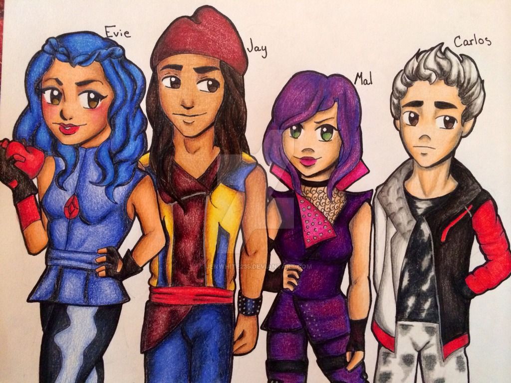1024x768 evie, jay, mal carlos - Carlos Drawing
