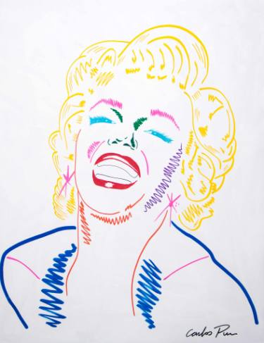 375x487 Marilyn Monroe Modern Minimal Portrait - Carlos Drawing