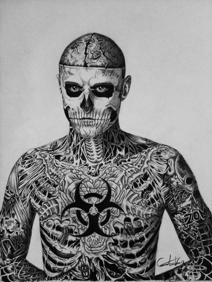 675x900 Zombie Boy Rick Genest Drawing - Carlos Drawing