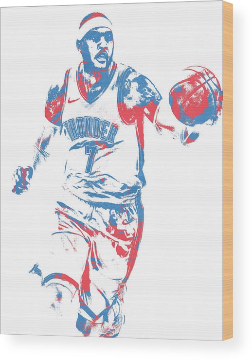 518x740 carmelo anthony oklahoma city thunder pixel art wood print - Carmelo Anthony Drawing