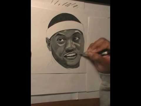 480x360 Carmelo Anthony Portrait Drawing - Carmelo Anthony Drawing
