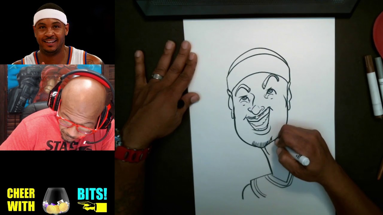 1280x720 How To Draw A Caricature Of Carmelo Anthony With Crayola Markers - Carmelo Anthony Drawing