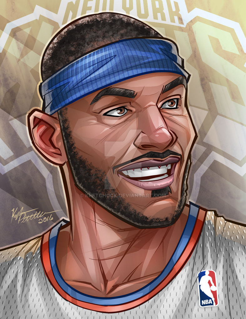 786x1017 Portrait Of Carmelo Anthony - Carmelo Anthony Drawing