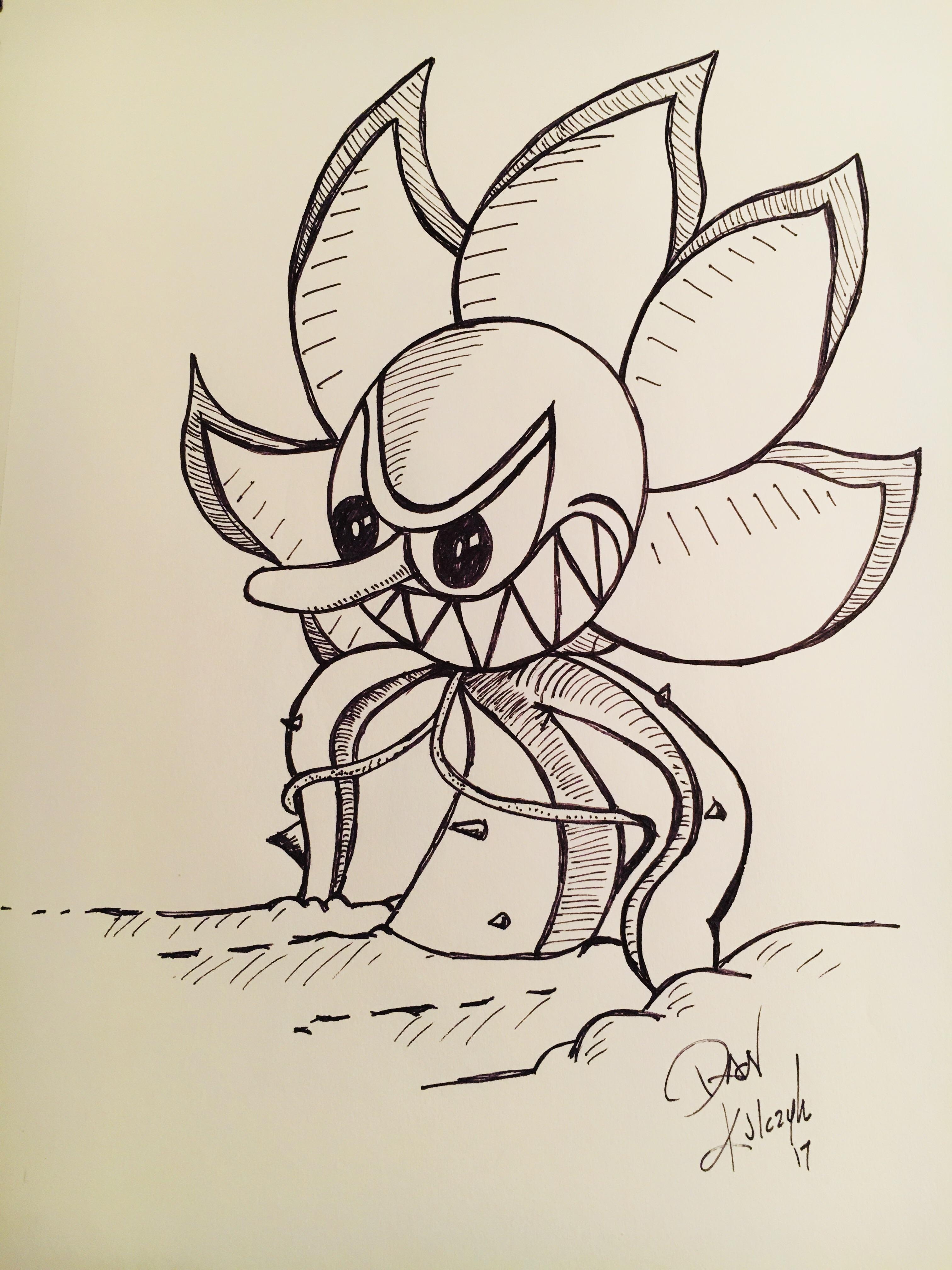 3024x4032 My Drawing Of Cagney Carnation Cuphead - Carnation Line Drawing