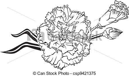 450x266 the contour image of beautiful bouquet of carnations - Carnation Line Drawing