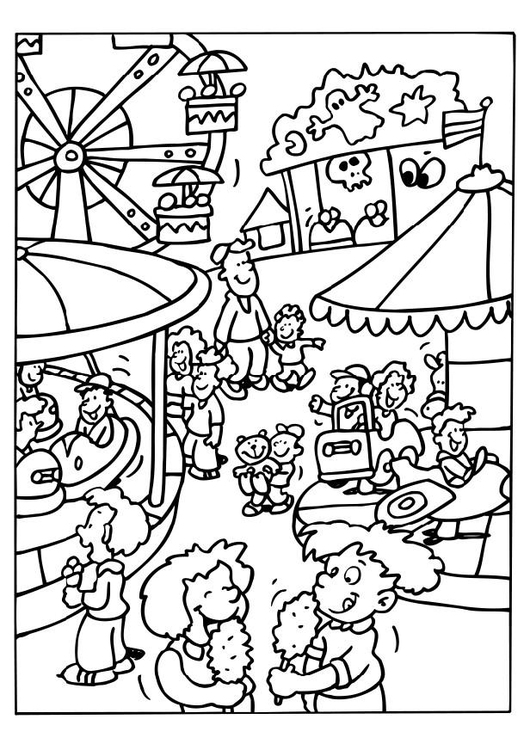 530x750 Coloring - Carnival Drawing