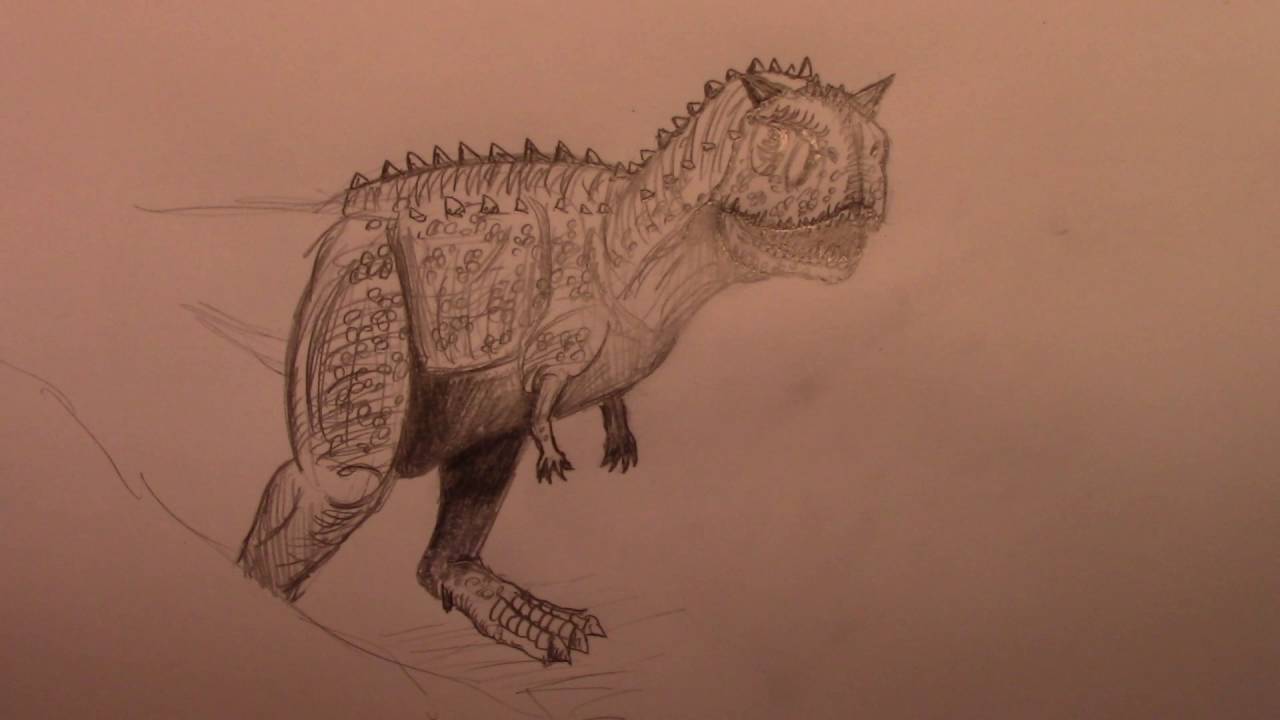 1280x720 How To Draw Carnotaurus Step - Carnotaurus Drawing