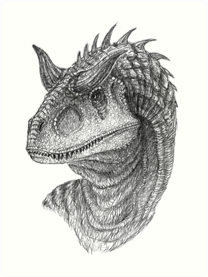 413x549 Carnotaurus Art Prints - Carnotaurus Drawing