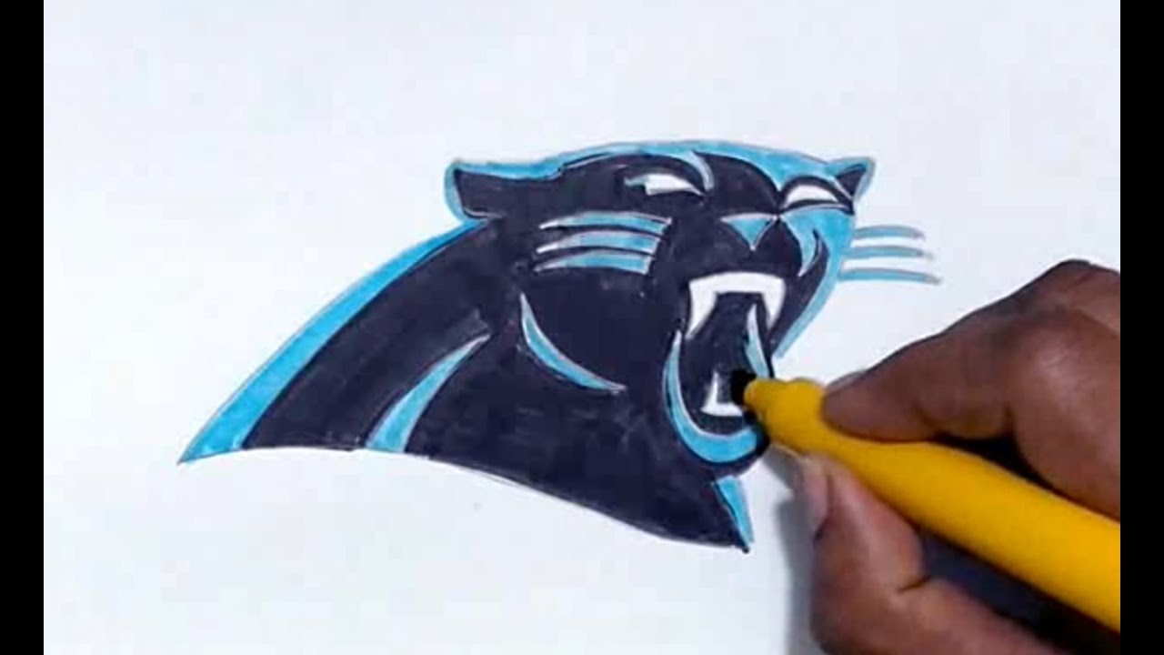 1280x720 How To Draw The Carolina Panthers Logo - Carolina Panthers Logo Drawing