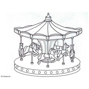300x300 coloring - Carousel Drawing