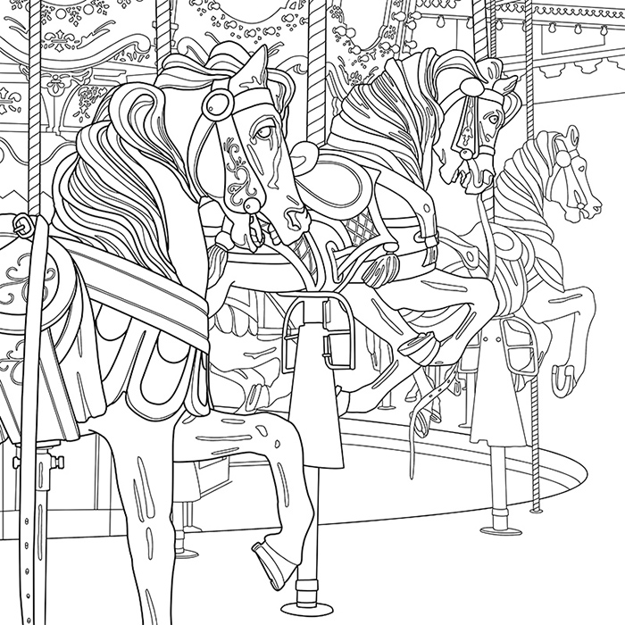 700x700 david palmer studio carousel a coloring jones coloring book - Carousel Drawing