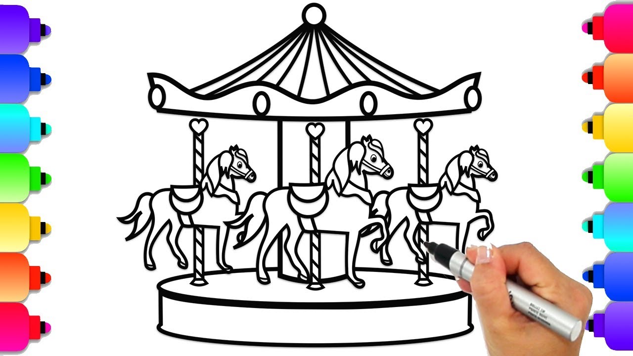 Carousel Drawing at PaintingValley.com | Explore collection of Carousel