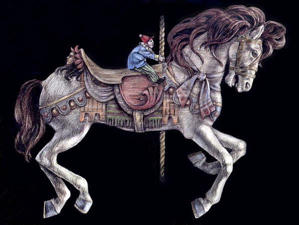 600x451 carousel horse drawing - Carousel Horse Drawing