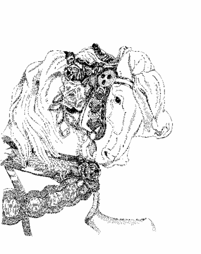 397x500 drawing angel horse - Carousel Horse Drawing