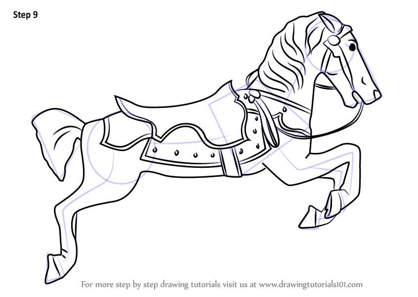 846x600 learn how to draw carousel horse - Carousel Horse Drawing