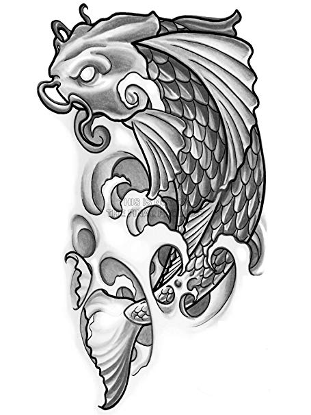 455x606 painting drawing illustration japanese koi carp fish japan - Carp Drawing