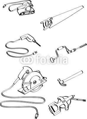 294x400 carpenter tools drawing sketch coloring page - Carpentry Tools Drawing