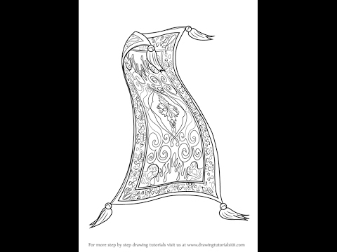 480x360 How To Draw Magic Carpet From Aladdin - Carpet Drawing