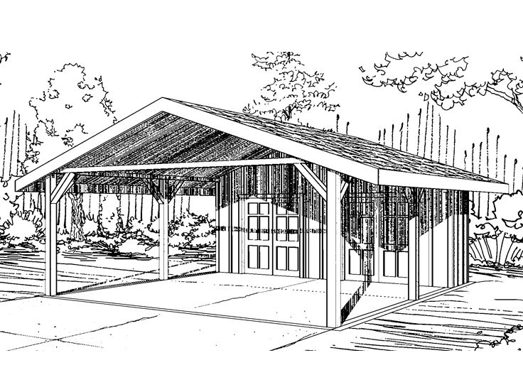 736x552 carport plans car carport plan with storage design - Carport Drawings