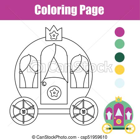 450x451 Coloring - Carriage Drawing