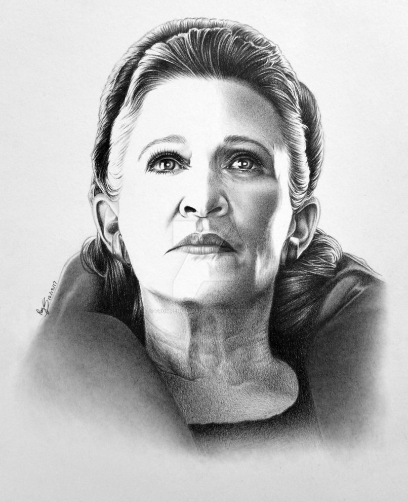 806x990 carrie fisher as general leia organa - Carrie Fisher Drawing