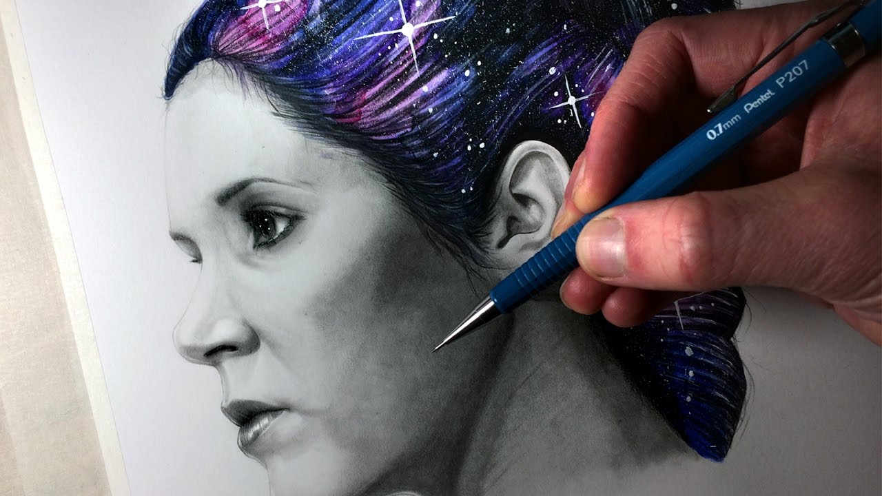 1280x720 drawing carrie fisher - Carrie Fisher Drawing