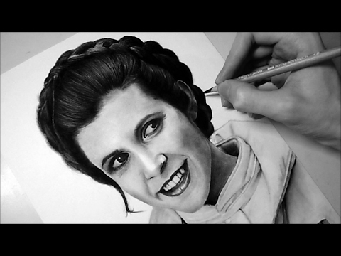 480x360 princess leia - Carrie Fisher Drawing