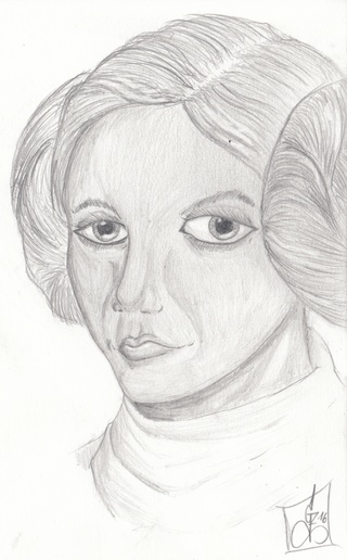 320x516 princess leia - Carrie Fisher Drawing