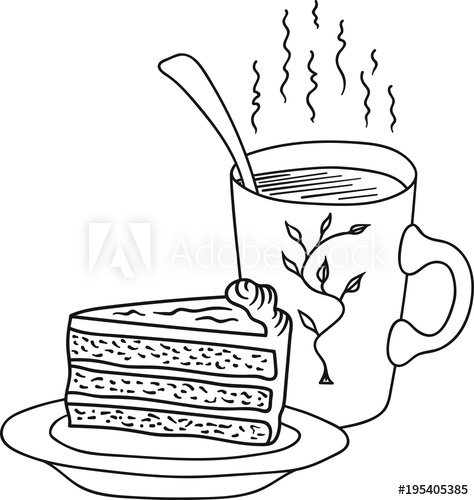 474x500 hand drawn doodle sketch line art vector illustration of layered - Carrot Cake Drawing