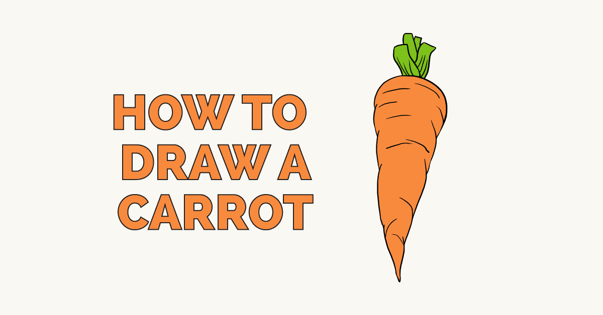 1200x628 how to draw a carrot - Carrot Drawing