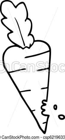 219x470 Line Drawing Cartoon Carrot With Bite Marks - Carrot Line Drawing