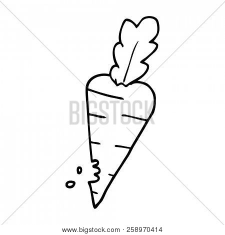450x470 Line Drawing Cartoon Carrot With Bite Marks - Carrot Line Drawing
